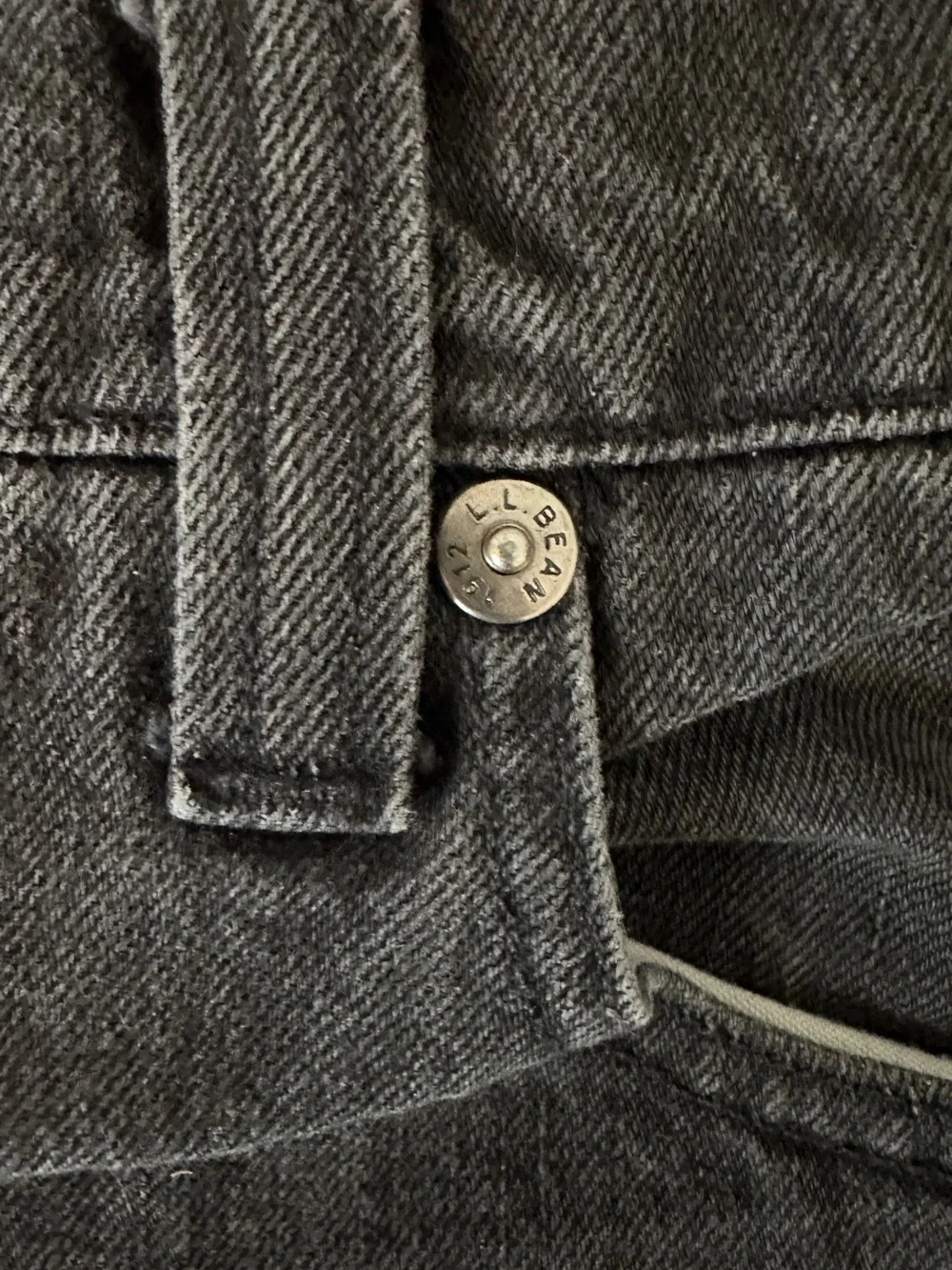 L.L.Bean Men’s 1912 Trail Fit denim jeans in washed black, size 40x29